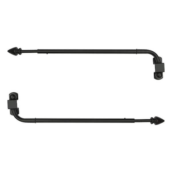 Versailles Home Fashions 14in - 24in Adjustable Swing Arm Arrow Rod in Black