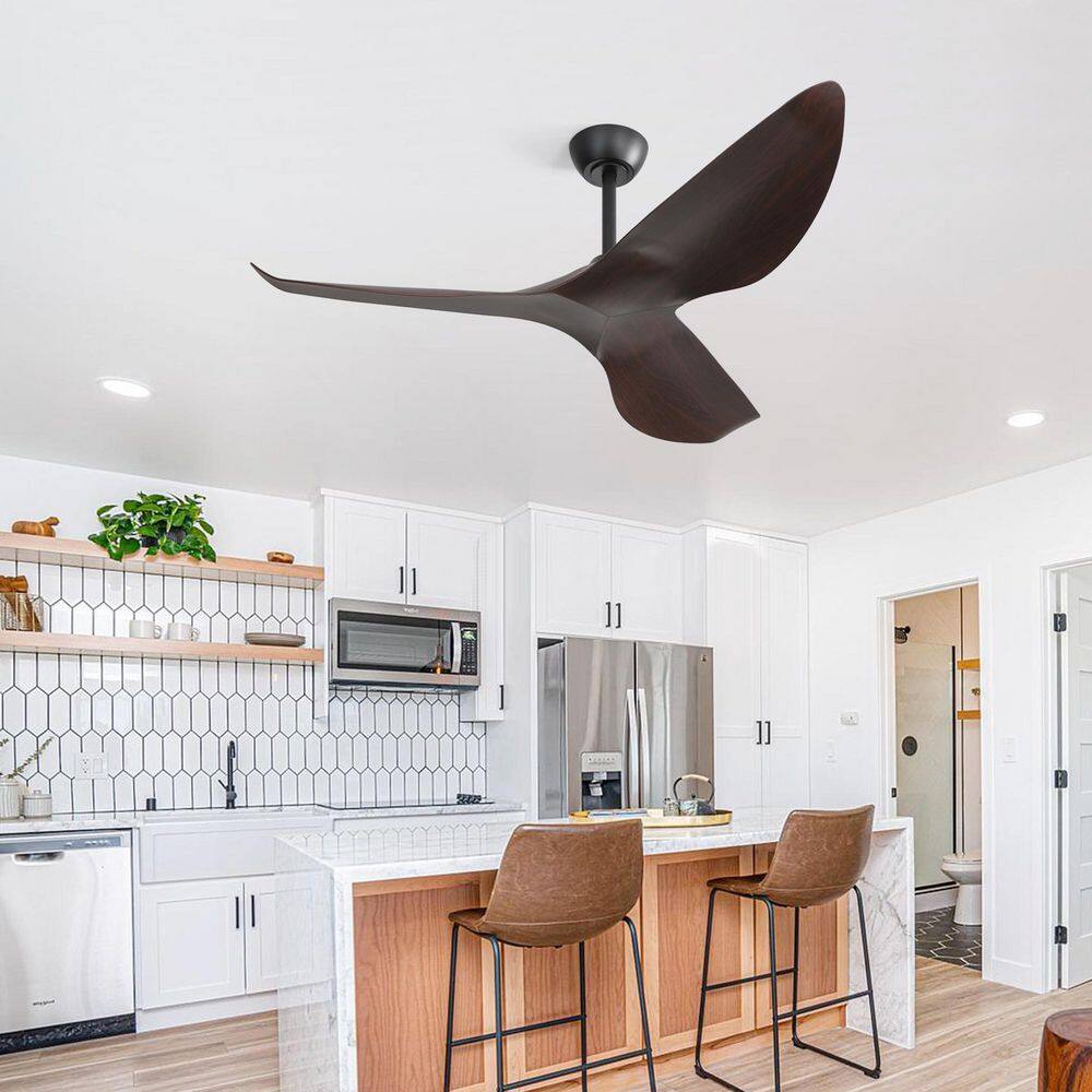 52 in. Black Indoor Downrod Mount Standard Ceiling Fan with Remote Control and DC Motor for Living Room price history on PriceWatchPro