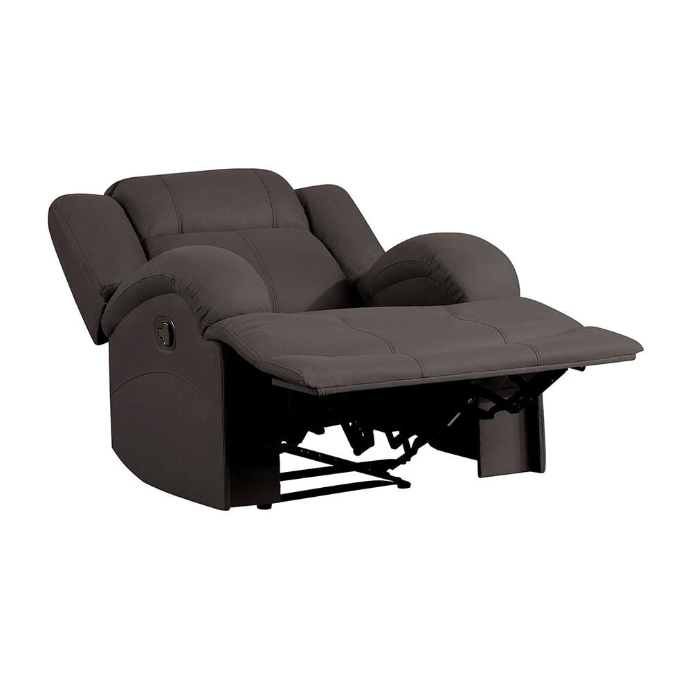 Chocolate Microfiber Manual Recliner with Coil Spring Seating