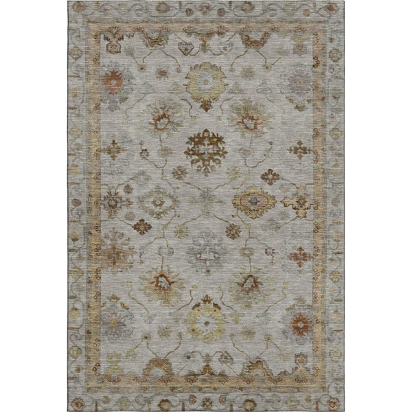Mayfield Premium Machine Washable Abstract AMF2045 Taupe 5 ft. x 7 ft. 6 in. Area Rug