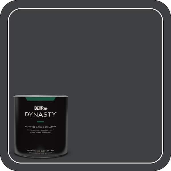 BEHR DYNASTY 1 qt. Home Decorators Collection #HDC-MD-04 Totally Black Semi-Gloss Enamel Interior Stain-Blocking Paint & Primer