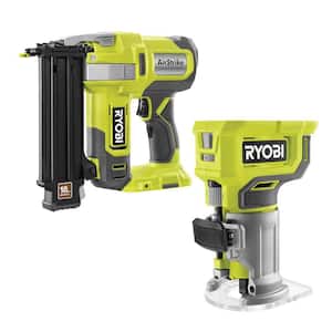 ONE+ 18V 18-Gauge Cordless AirStrike Brad Nailer with Compact Fixed Base Router (Tools Only)