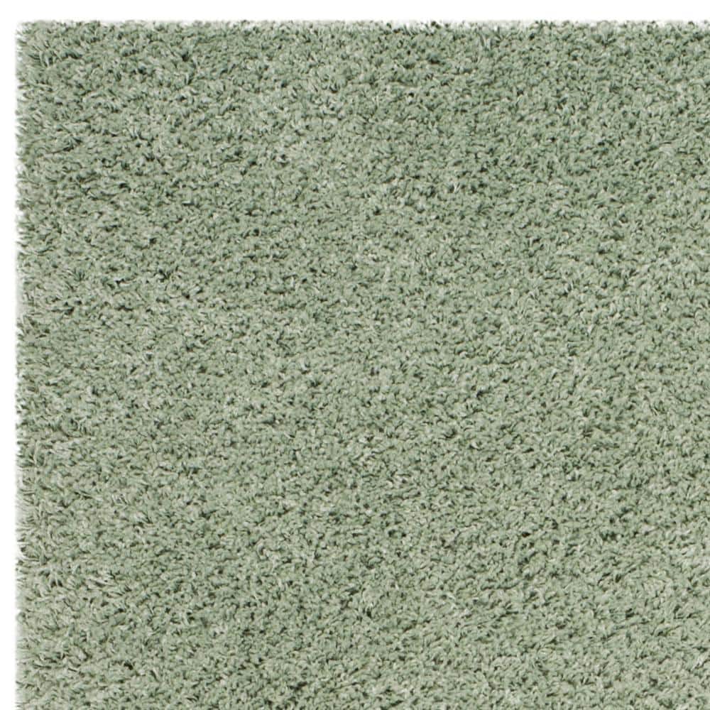 Ivory Hand-knotted Rectangular Shag Synthetic Rug, 3' x 5'