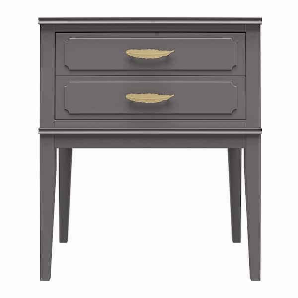 Mr. Kate Stella 23.6 in. Graphite Gray Accent Table with 2-Drawers ...