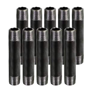 Black Steel Pipe, 1/2 in. x 6 in. Nipple Fitting (10-Pack)