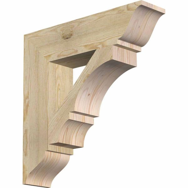 Ekena Millwork 6 in. x 26 in. x 26 in. Douglas Fir Balboa Traditional Rough Sawn Bracket