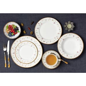 28-Piece Patterned Assorted Colors Bone China Dinnerware Set (Service for 4)