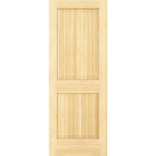 36 in x 80 in Colonial 2-Panel Solid Core Clear Pine Wood Interior Door Slab