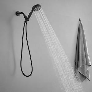 No Handle 6-Spray Wall Mount Handheld Shower Head Shower Faucet 1.8 GPM with Adjustable Heads in. Matte Black