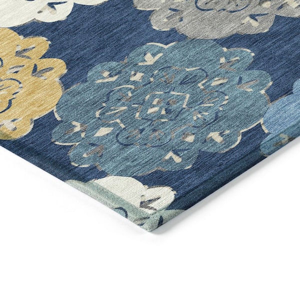 Chantille Machine Washable Indoor/Outdoor Abstract ACN2353 Navy 2 ft. x 3 ft. Accent Rug