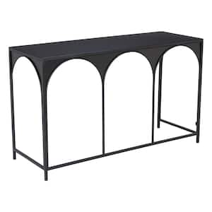 Loriet 50 in. L Black 29.9 in. H Rectangle Metal Top Steel Console Table