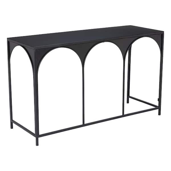ZUO Loriet 50 in. L Black 29.9 in. H Rectangle Metal Top Steel Console Table