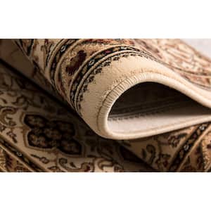 Majestic Cream 6 ft. 6 in. x 9 ft. 4 in. Traditional Area Rug