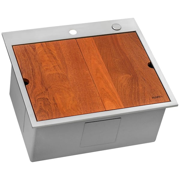 Ruvati Alto 25x22x12 Inch Stainless Steel Laundry Workstation Sink with Washboard
