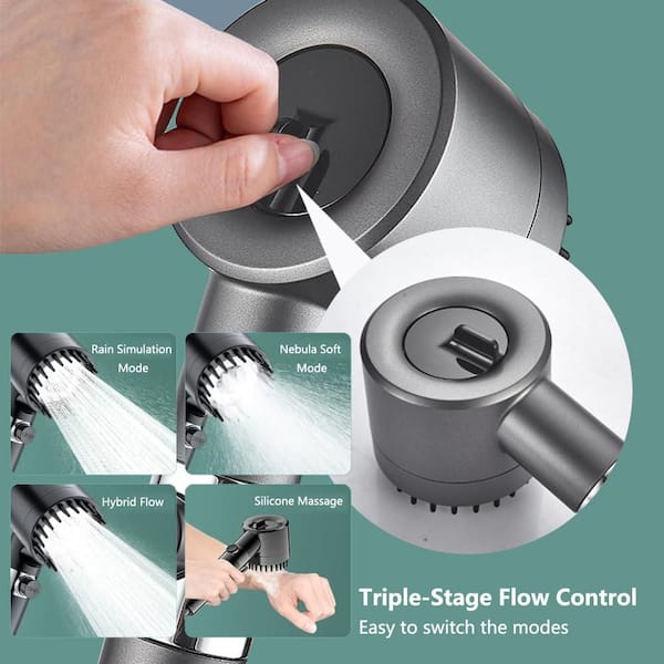 360 Handheld Shower Head High-Pressure Water Saving Shower Head With Teflon Tape 2852866566555