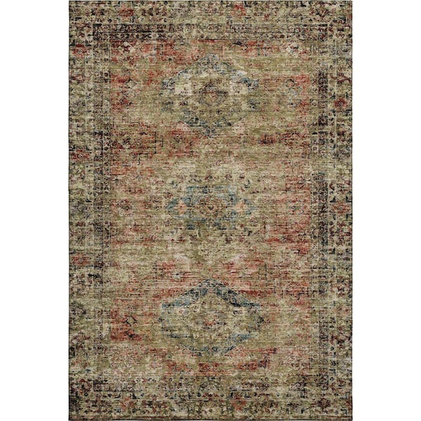 Mayfield Premium Machine Washable Abstract AMF2170 Terracotta 10 ft. x 14 ft. Area Rug