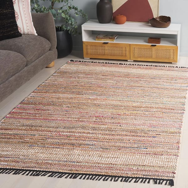 Cape Cod 8 ft. x 10 ft. Pink/Beige Abstract Striped Area Rug