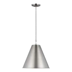 Gordon 1-Light Antique Brushed Nickel Small Pendant with Steel Shade
