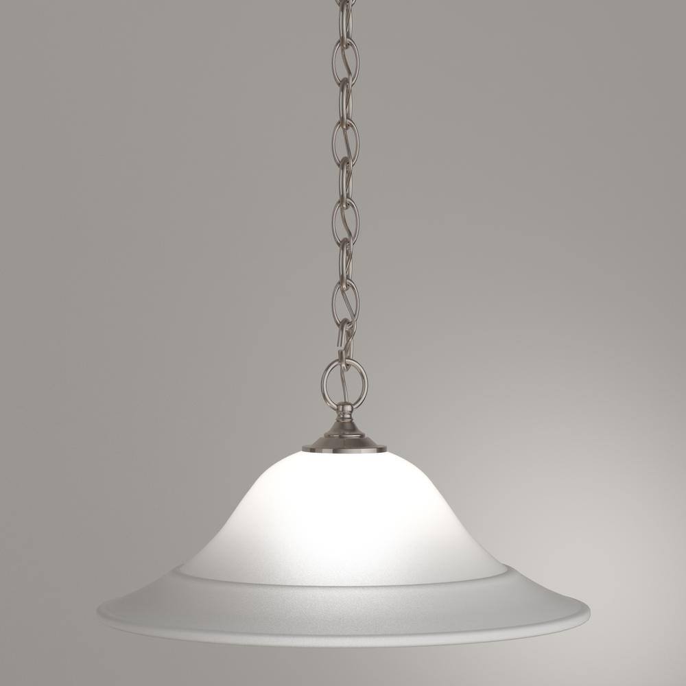 Elegant Trinity Brushed Nickel Pendant with Etched Glass Shade