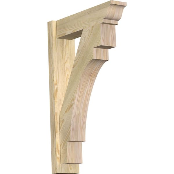Ekena Millwork 6 in. x 34 in. x 22 in. Merced Traditional Rough Sawn Douglas Fir Outlooker
