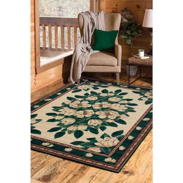 Manhattan Magnolia Cream 7 ft. 10 in. x 10 ft. 6 in. Area Rug