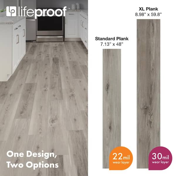 Banff Gray Hickory 30 MIL x 9 in. W x 59.8 in. L Click Lock Waterproof Luxury Vinyl Plank Flooring (22.4 sq. ft./case)