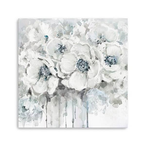 HomeRoots Victoria Winter Blues Flower by Unknown 1-Piece Giclee Unframed Nature Art Print 20 in. x 20 in.