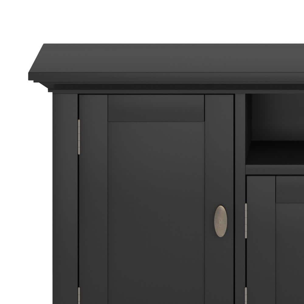 Redmond Black Solid Wood 72" TV Media Stand with Cabinets