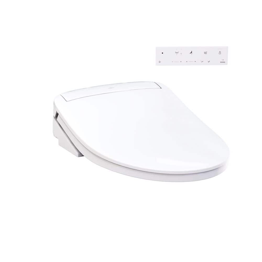 KS6 Washlet Electric Heated Bidet Seat for Elongated Toilet in Cotton White
