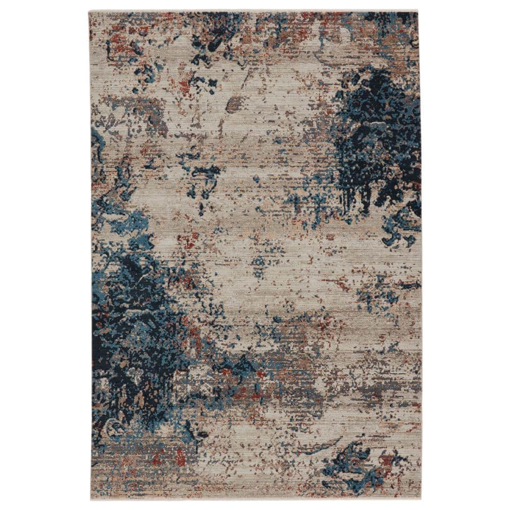 Jaipur Living Vibe Terrior Blue/Red 5 ft. 3 in. x 7 ft. 6 in. Abstract ...
