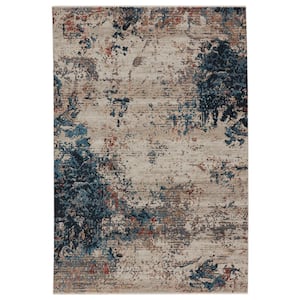 Vibe Terrior Blue/Red 5 ft. 3 in. x 7 ft. 6 in. Abstract Rectangle Area Rug