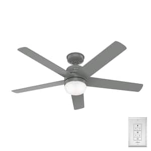 Anorak 52 in. Outdoor Quartz Grey Ceiling Fan with Wall Control and Light Kit
