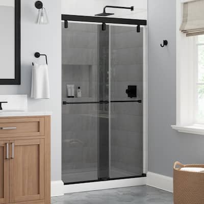 Delta Everly 60 in. W x 71.5 in. H Mod Soft-Close Sliding Frameless ...