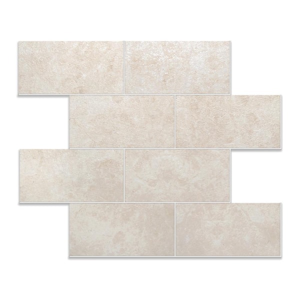Yipscazo 12 in. x 12 in. PVC Cream Yellow Peel and Stick Backsplash Subway Tiles for Kitchen (20-Sheets/20 sq. ft.)