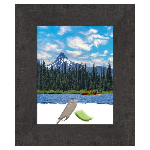 Amanti Art Rustic Plank Espresso Picture Frame Opening Size 11 x 14 in.