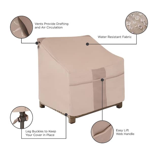MODERN LEISURE Monterey Water Resistant Outdoor Deep Seat Patio Chair Cover,  38 in. W x 40 in. D x 31 in. H, Beige 2903 - The Home Depot