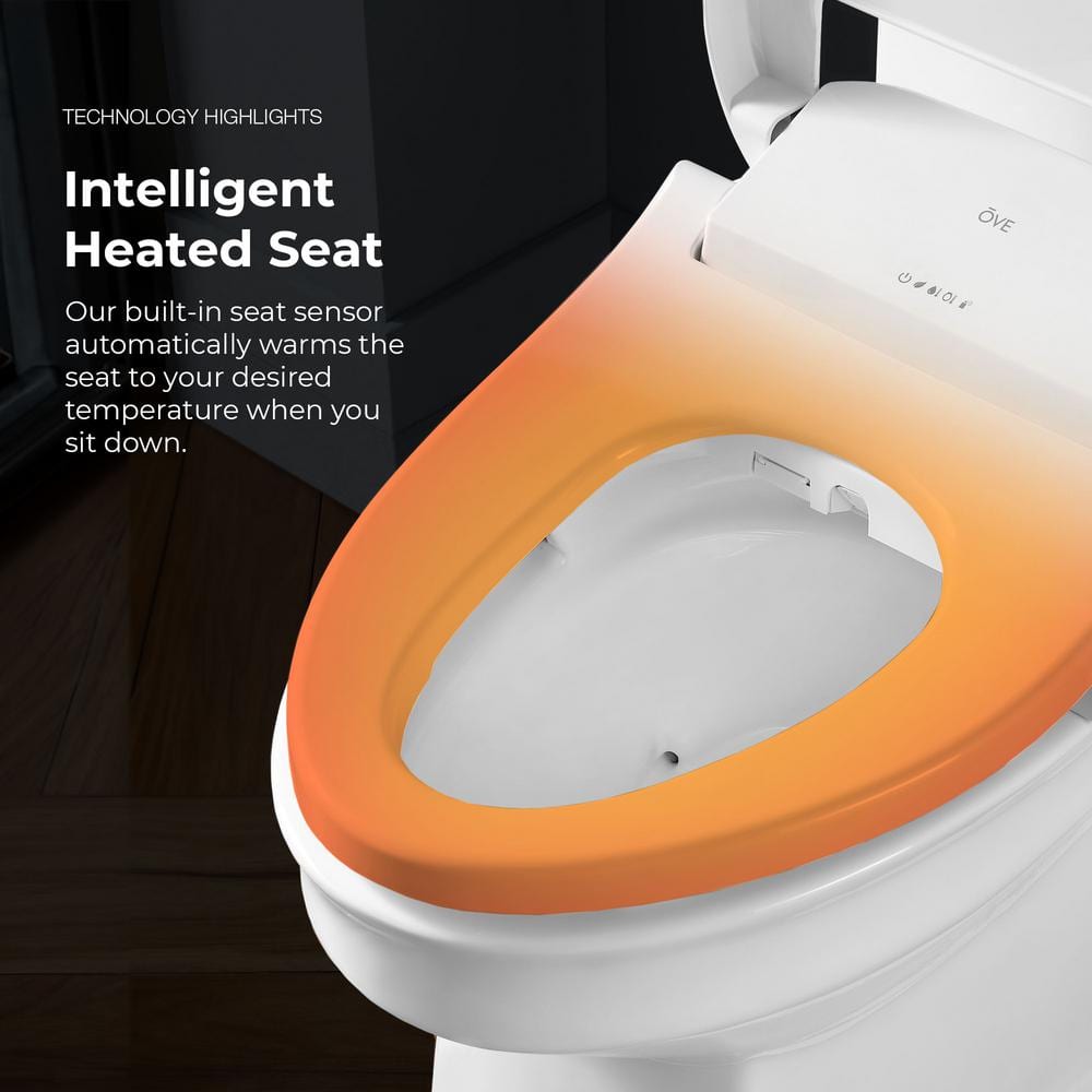 Calero White Electric Bidet Elongated Toilet Seat