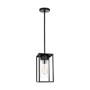 Vado 1-Light Antique Bronze Outdoor Pendant Light with Clear Glass Shade