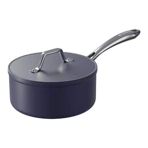 3 qt. Ceramic Nonstick Saucepan in Dark Blue with Lid, Non-Toxic, PTFE and PFOA Free, Compatible with All Stovetops