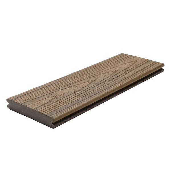 Transcend 1 in. x 6 in. x 16 ft. Havana Gold Grooved Edge Composite Deck Board