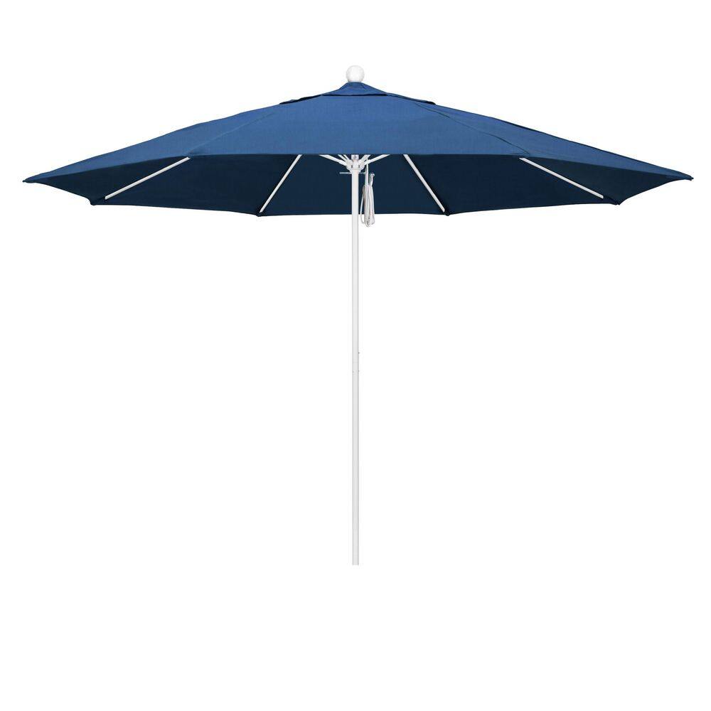 11 ft. Matted White Aluminum Market Patio Umbrella with Fiberglass Ribs Pulley Lift in Regatta Sunbrella price history on PriceWatchPro