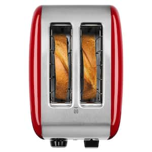 Empire 2-Slice Red Wide Slot Toaster with Crumb Tray
