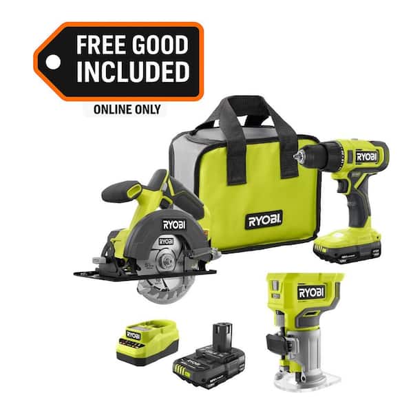 ONE+ 18V Cordless 2-Tool Combo Kit with (2) 1.5 Ah Batteries, Charger, and FREE ONE+ Cordless Compact Router
