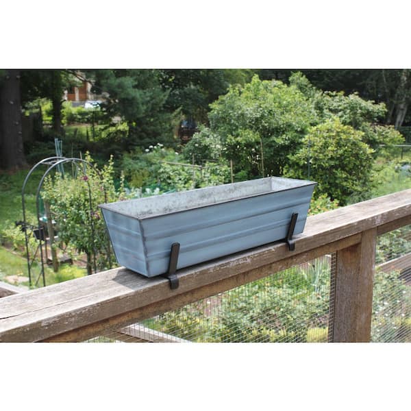 ACHLA DESIGNS Small Galvanized Steel Flower Box Planter With