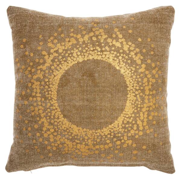 Mina Victory Lifestyles Beige 18 in. x 18 in. Throw Pillow