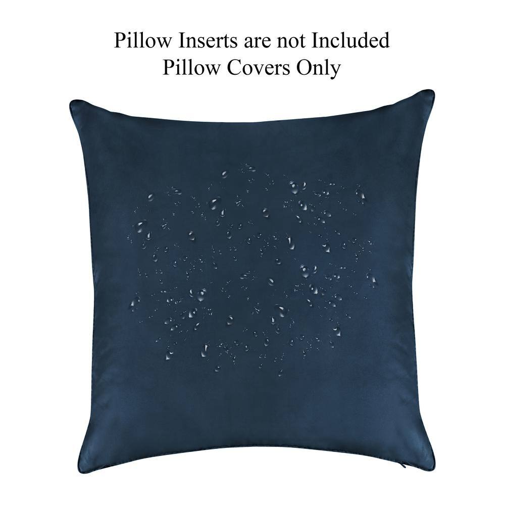 Cloud Burst Blue Waterproof Polyester Outdoor Pillow Covers Set of 2