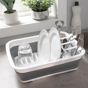  CozyBlock Steel Foldable Dish Drying Rack with Utensil