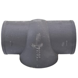 3 in. x 3 in. Cast Iron No Hub Test Tee Fitting Less Plug 7-3/4 in. Overall Length