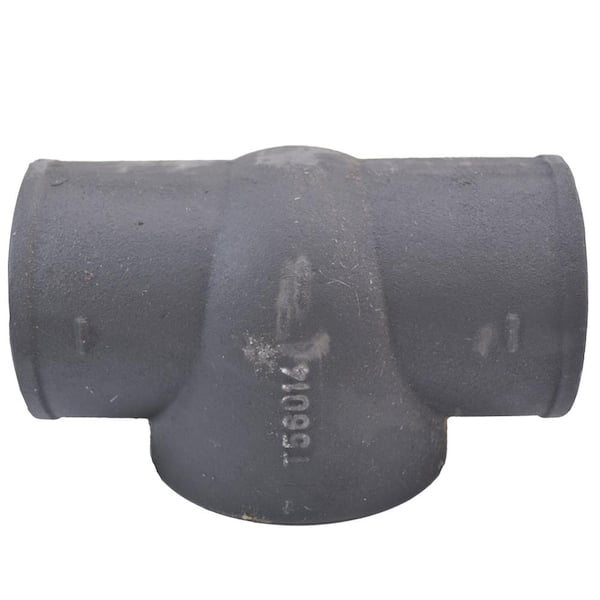 3 in. x 3 in. Cast Iron No Hub Test Tee Fitting Less Plug 7-3/4 in. Overall Length
