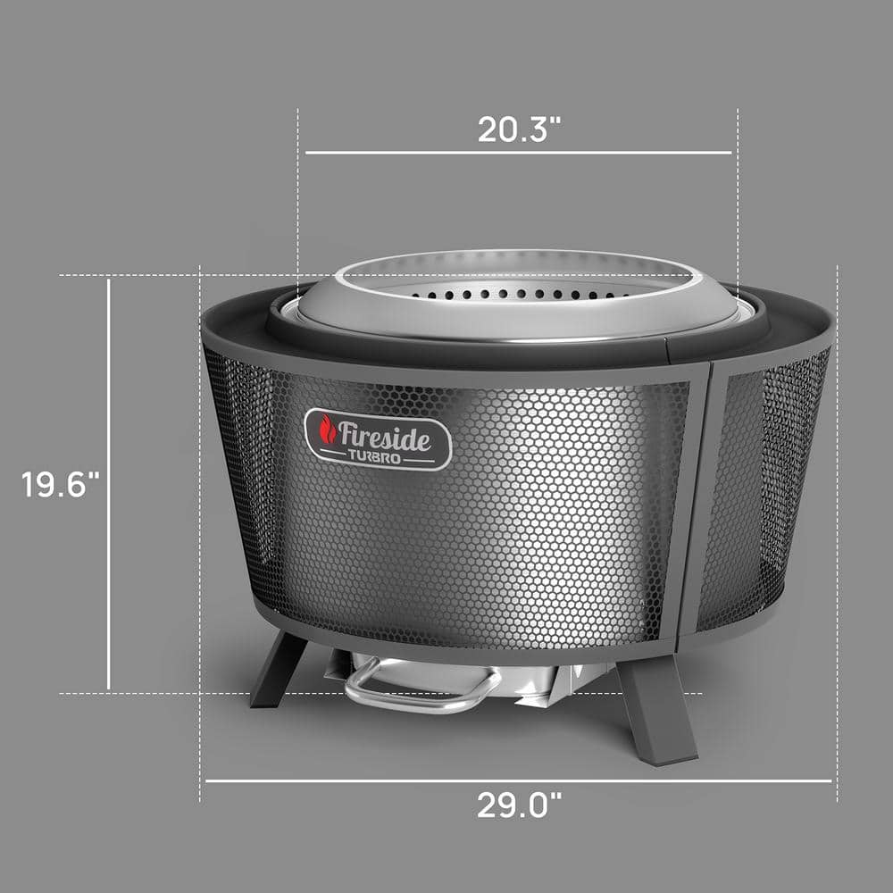29 Inch Black Stainless Steel Round Smokeless Fire Pit